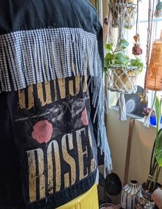 Guns and roses fringe utility jacket